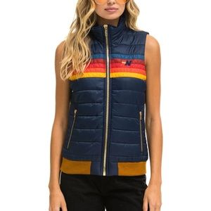 Aviator Nation 5 strip women's vest - glossy navy M